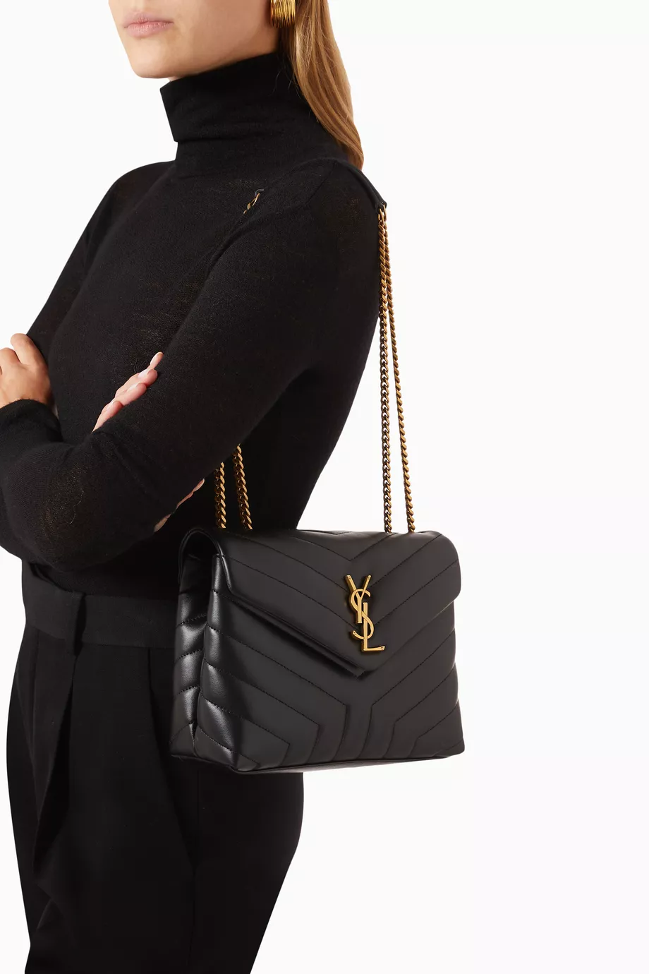 Buy SAINT LAURENT Black Small Loulou Bag in Y Matelasse Leather For Women Online Ounass Saudi