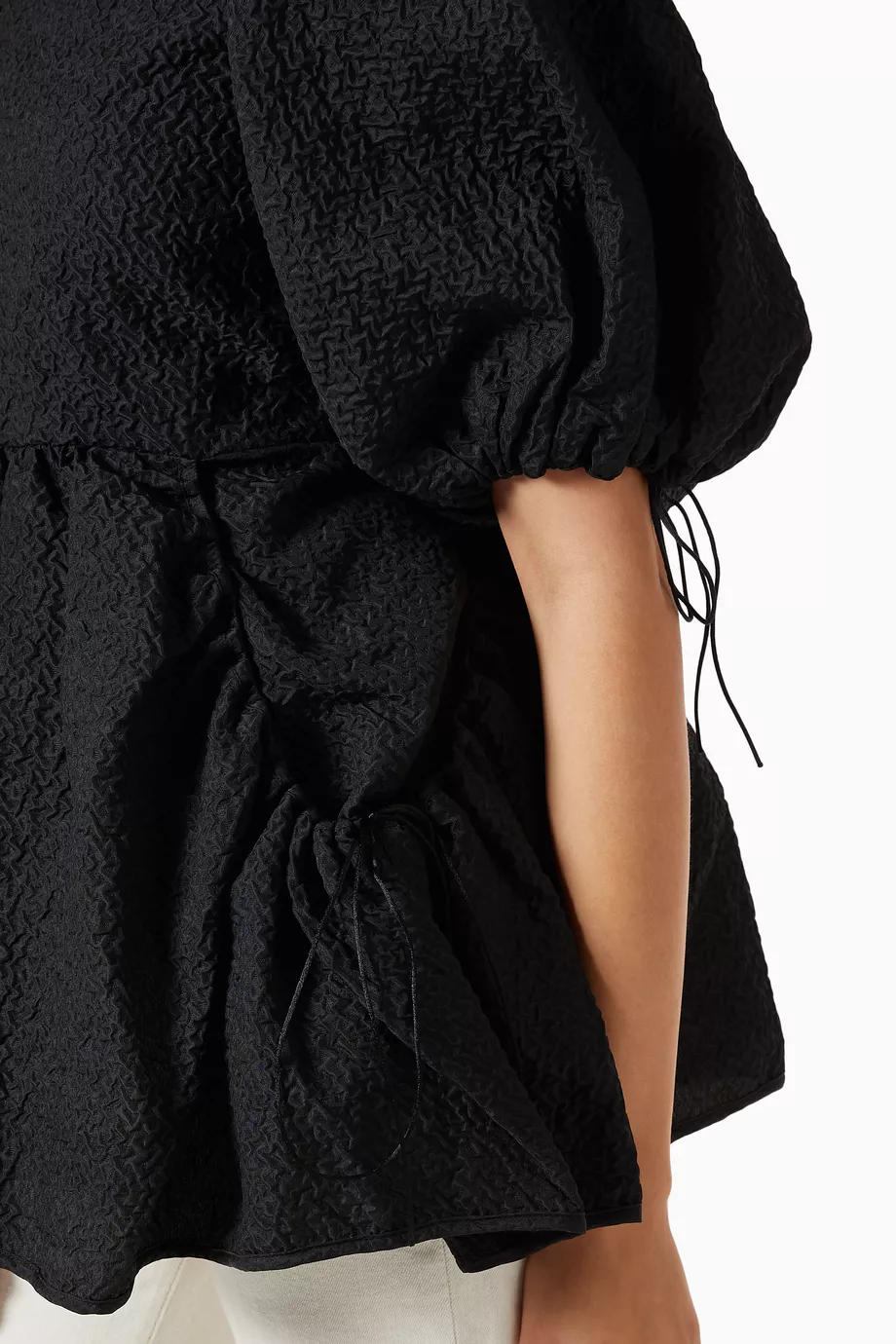Buy Cecilie Bahnsen Black Lulu Peplum Top For Women Online 
