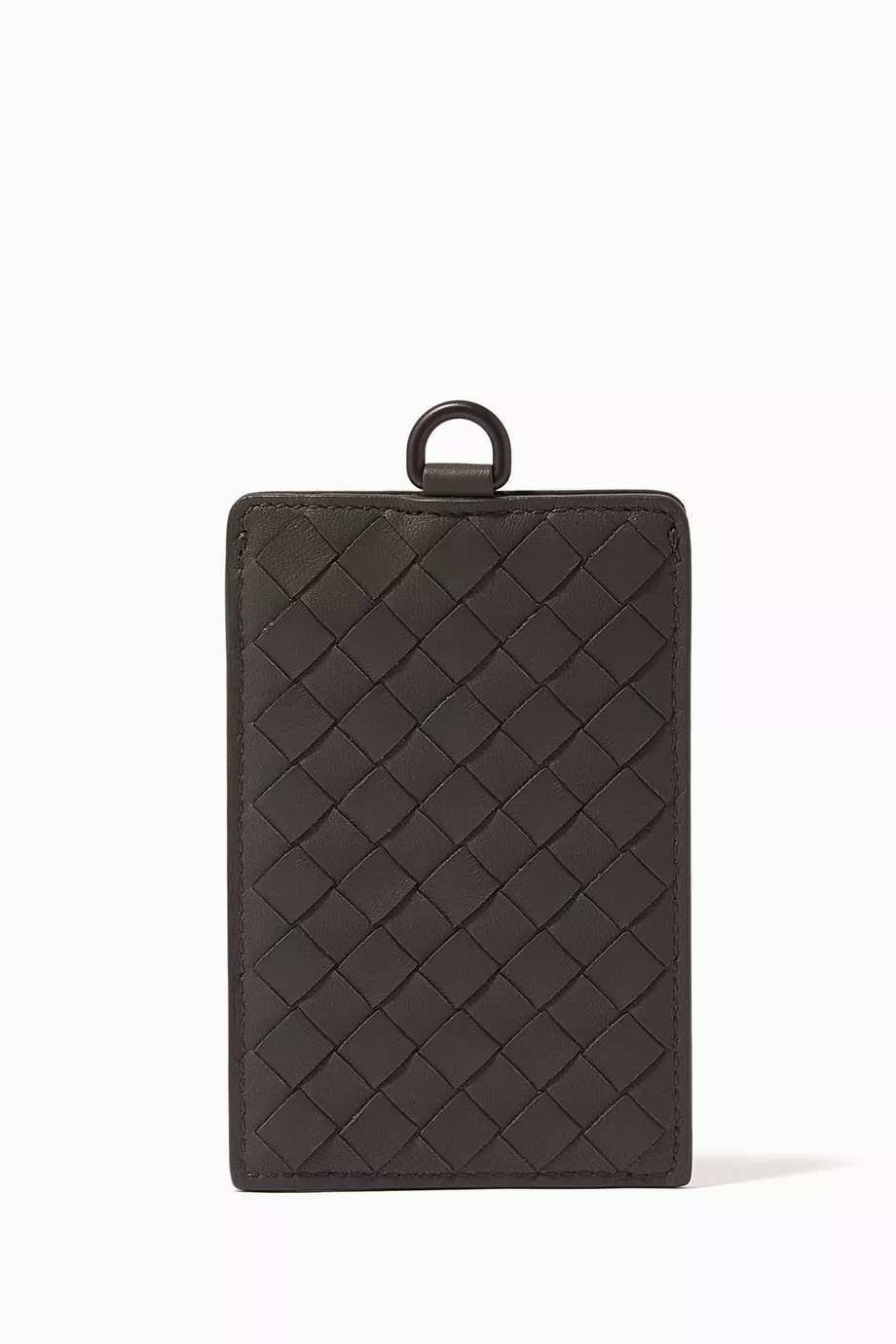 Buy Bottega Veneta Grey Intrecciato Leather Tag Holder For UNISEX Online Ounass Saudi