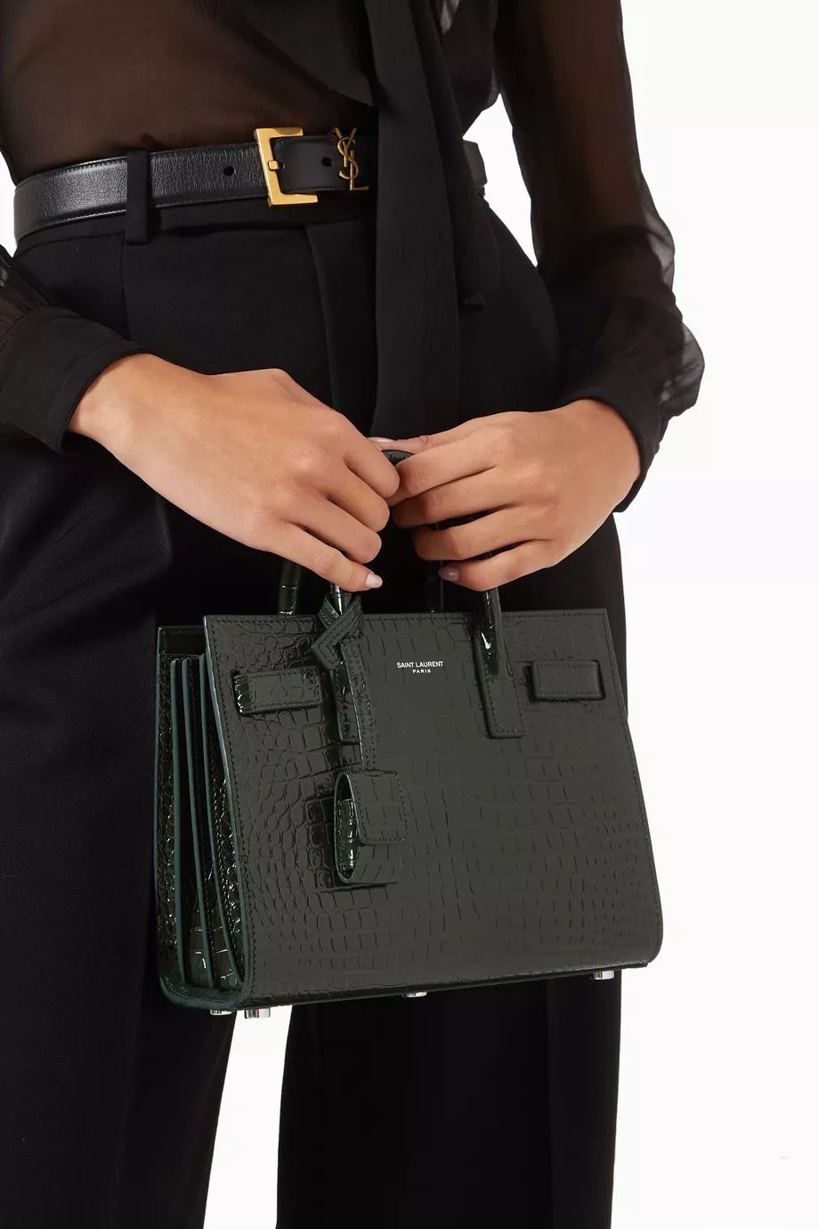 Patent Leather Saint Laurent Sac De Jour Green SAINT LAURENT PARIS