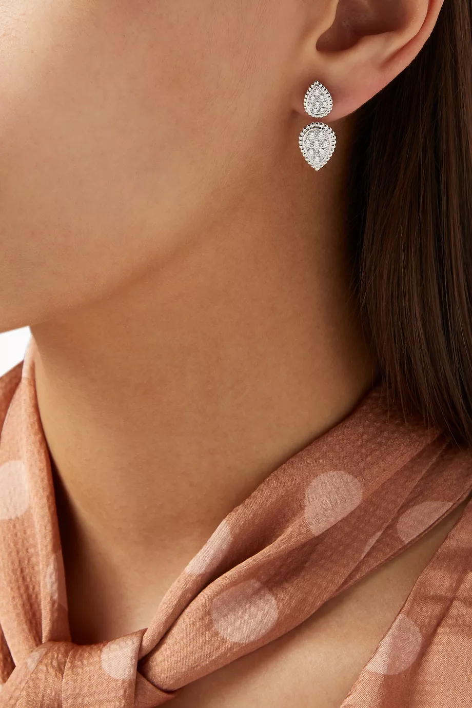 Buy Boucheron Silver Serpent Boheme Double Motif Diamond Single Stud Earring in 18kt White Gold For Women Online Ounass Saudi