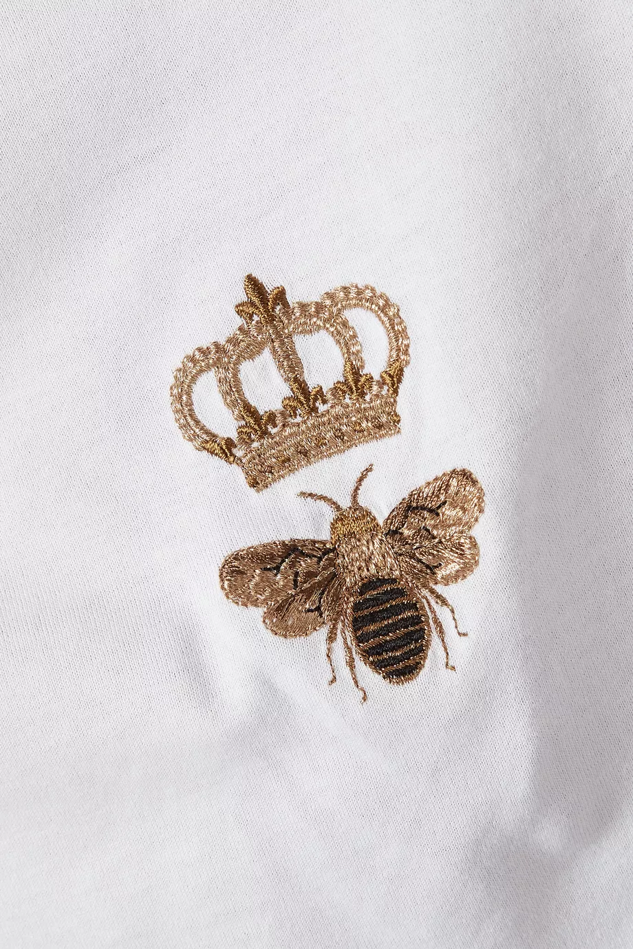 【関税＆送料込み】Dolce & Gabbana \"Bee And Crown\" Embroide Dolce & Gabbana Crown-Bee Lurex Embroidery T-Shirt | Sendegaro