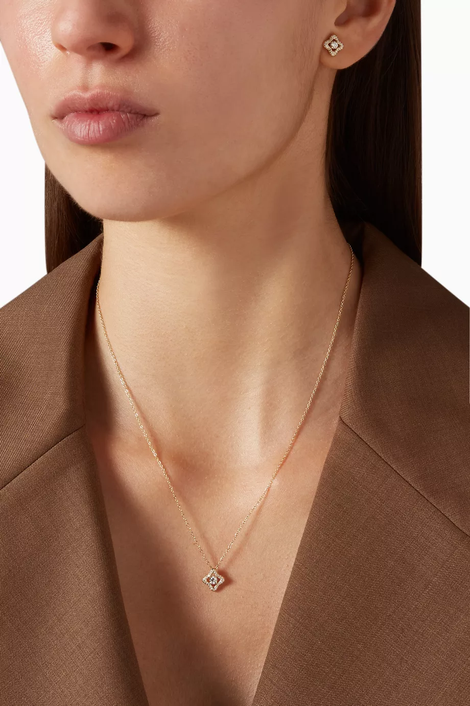 Buy David Yurman Silver Venetian Quatrefoil® Diamond Necklace in