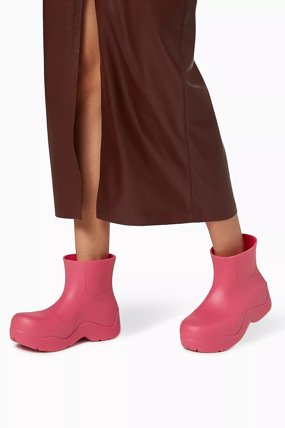 Buy Bottega Veneta Pink BV Puddle Boots in Biodegradable Rubber