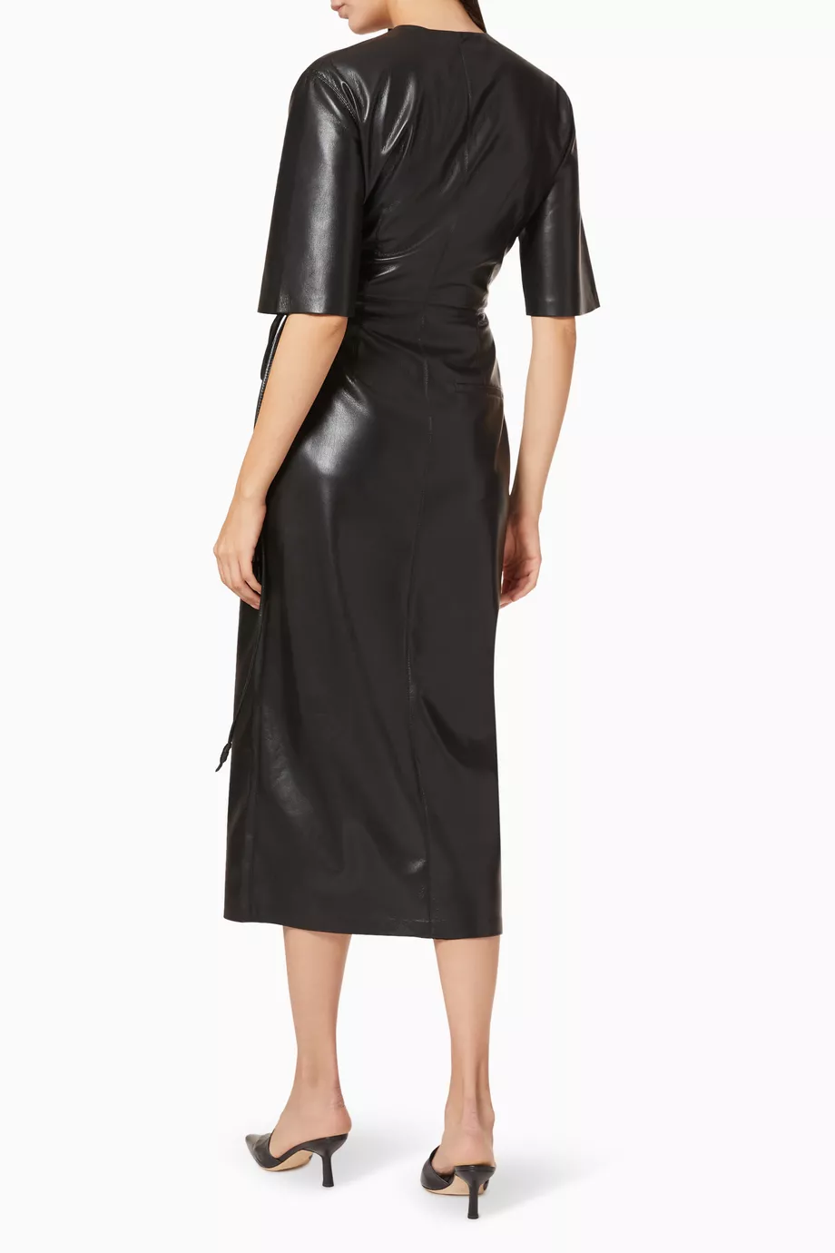 Buy NANUSHKA Black Helisa Vegan Leather Wrap Dress For Women Online |  Ounass Saudi