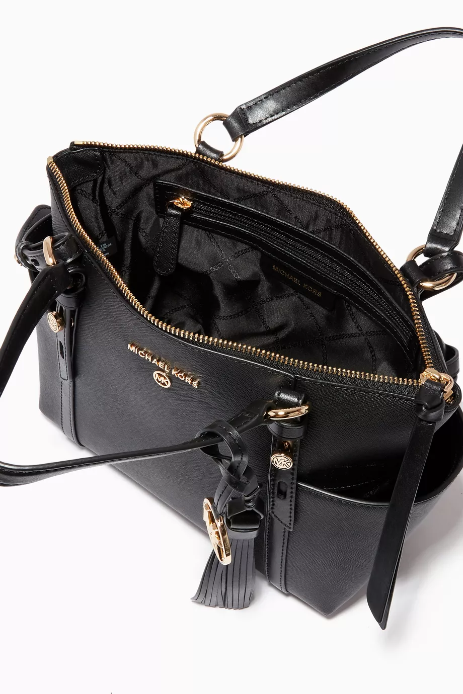 Buy Michael Kors Black Nomad Small Tote Bag in Saffiano Leather