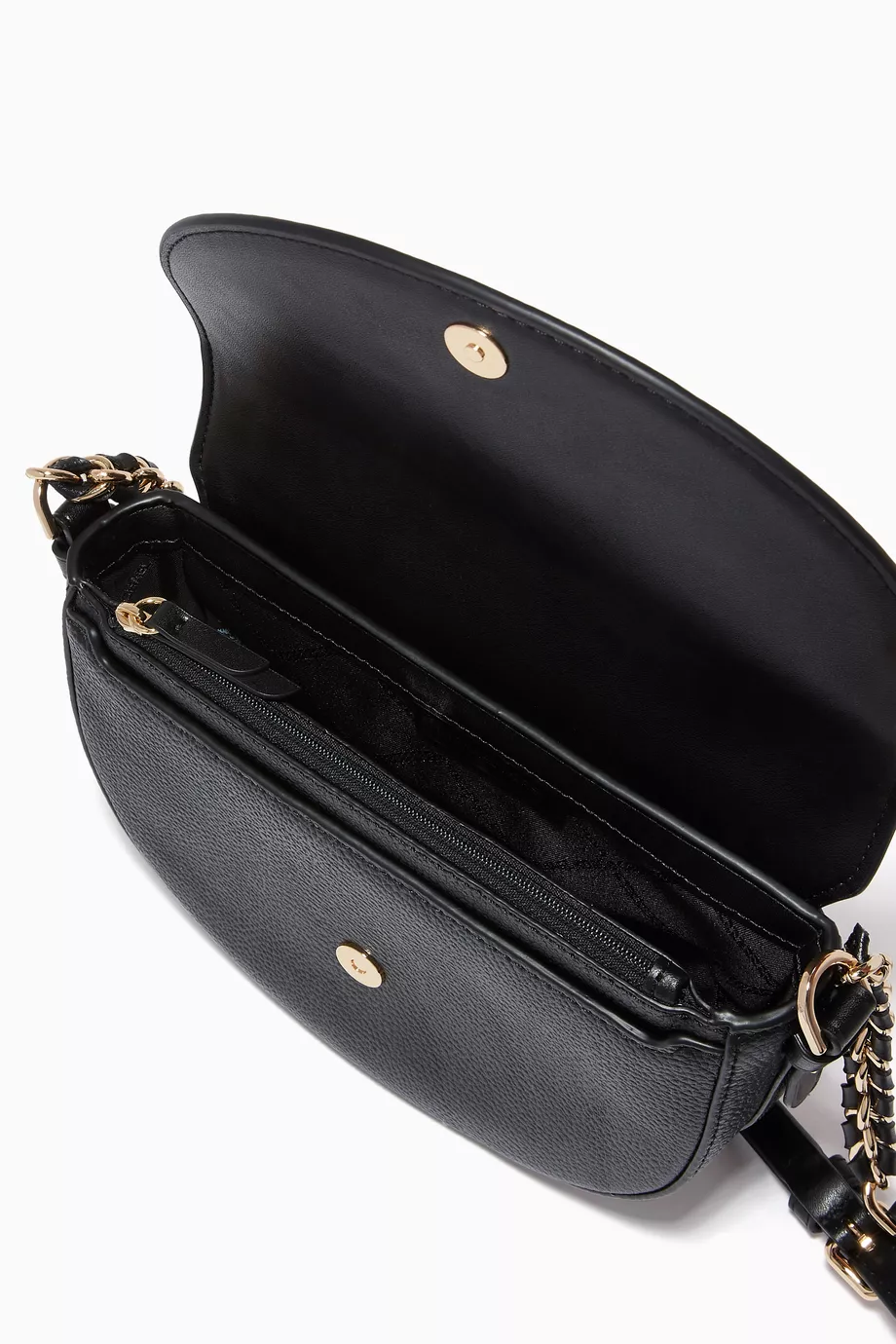 Michael kors half dome crossbody bag black hot sale