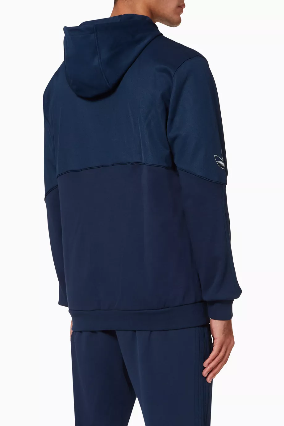 Buy adidas Blue Silver Foil Print Outline Hoodie For Men Online