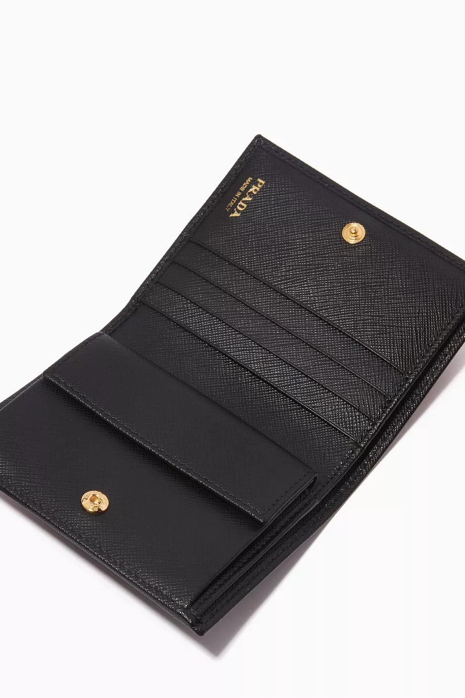 Buy Prada Black Small Bi fold Wallet in Saffiano Leather For Women Online Ounass Saudi