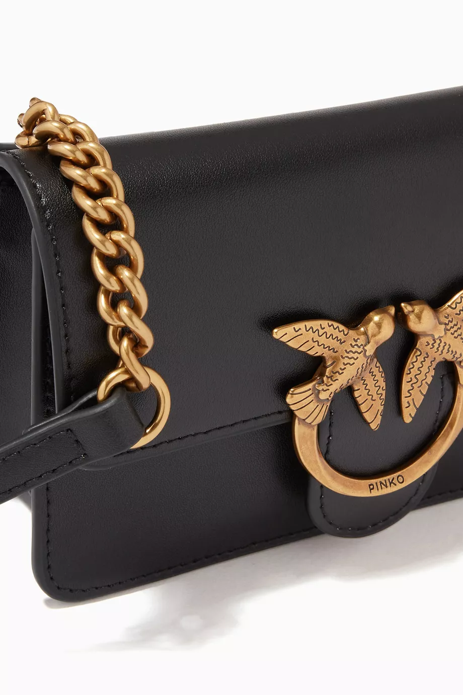 Buy PINKO Black Baby Love Icon Simply Belt Bag in Leather For Women Online Ounass Saudi