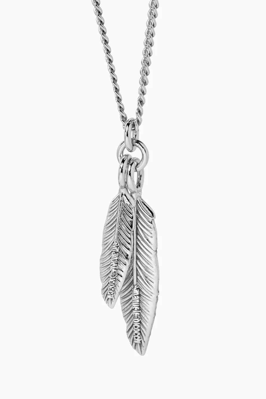 Buy Emanuele Bicocchi Grey Feathers Necklace in Sterling