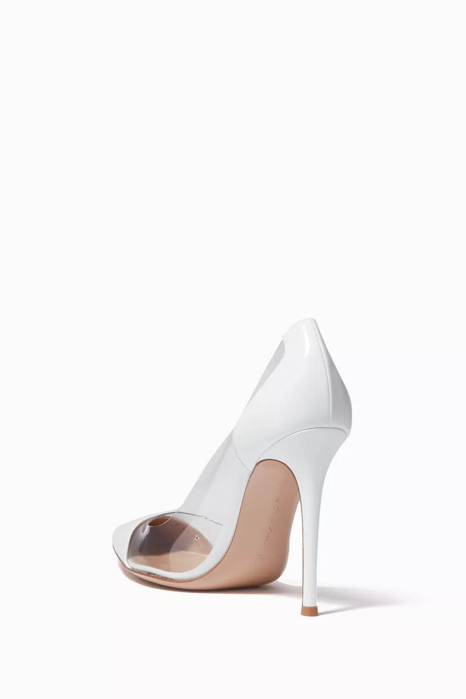 Buy Gianvito Rossi White Plexi 105 Pumps in Patent Leather For Women Online Ounass Saudi