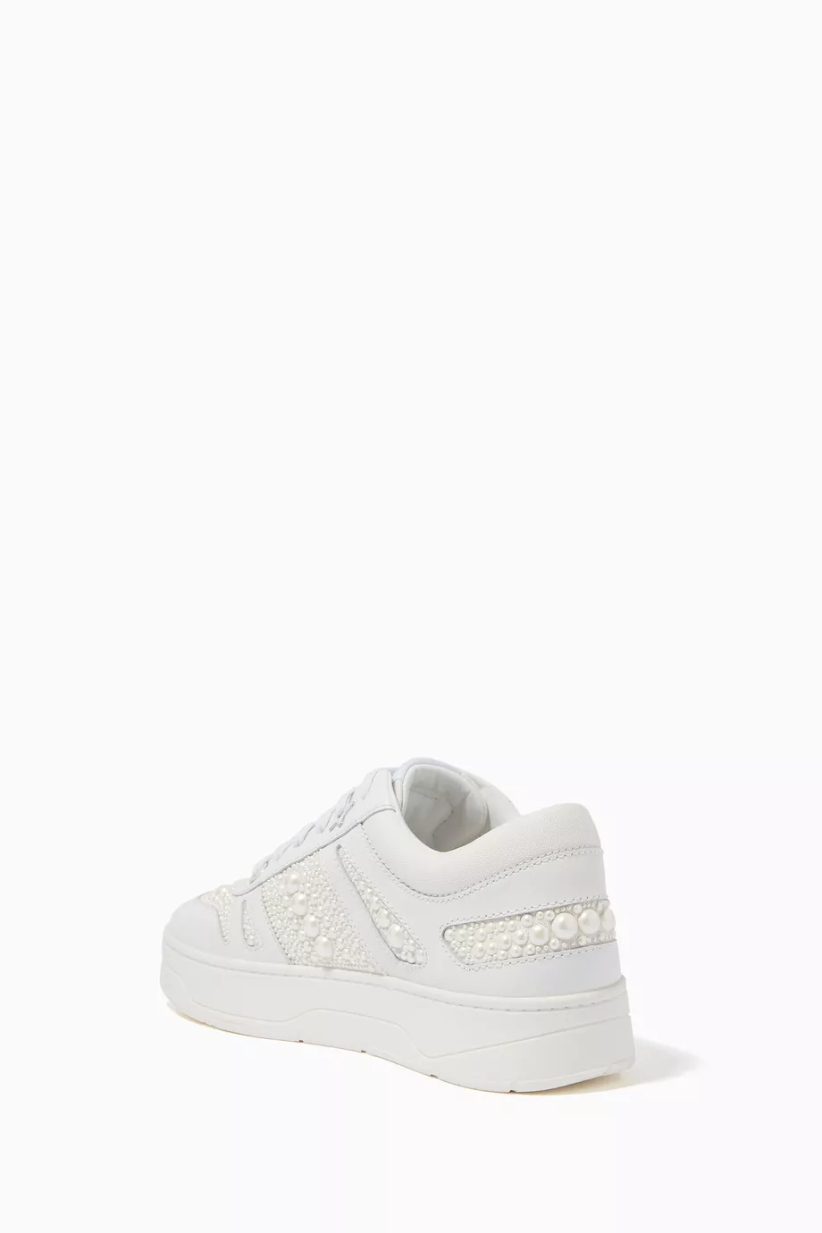 Buy Jimmy Choo White Hawaii/F Sneakers with Pearls in