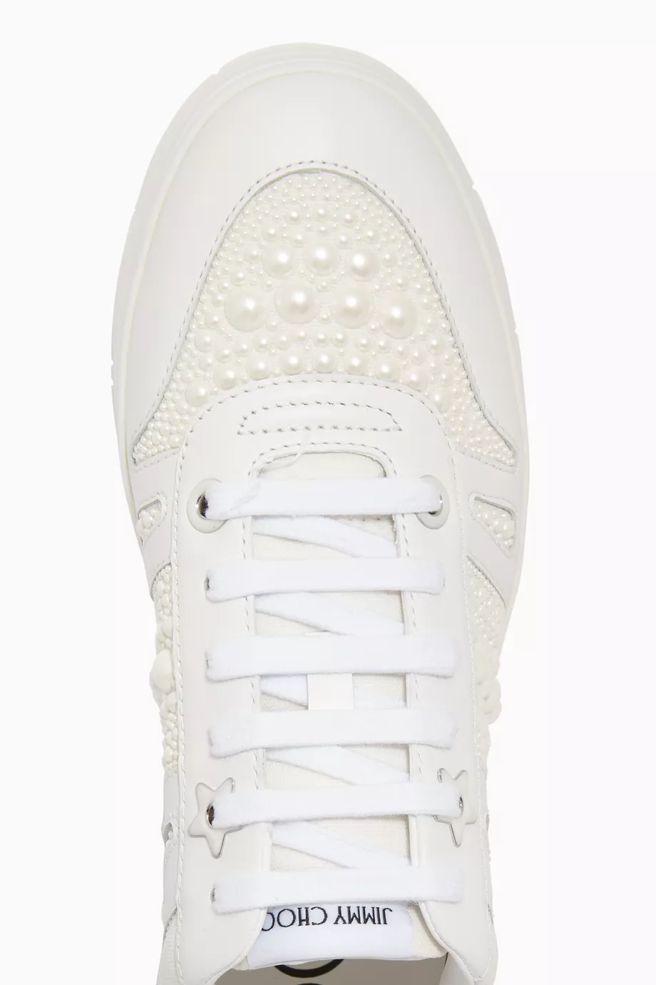 Buy Jimmy Choo White Hawaii/F Sneakers with Pearls in Leather For