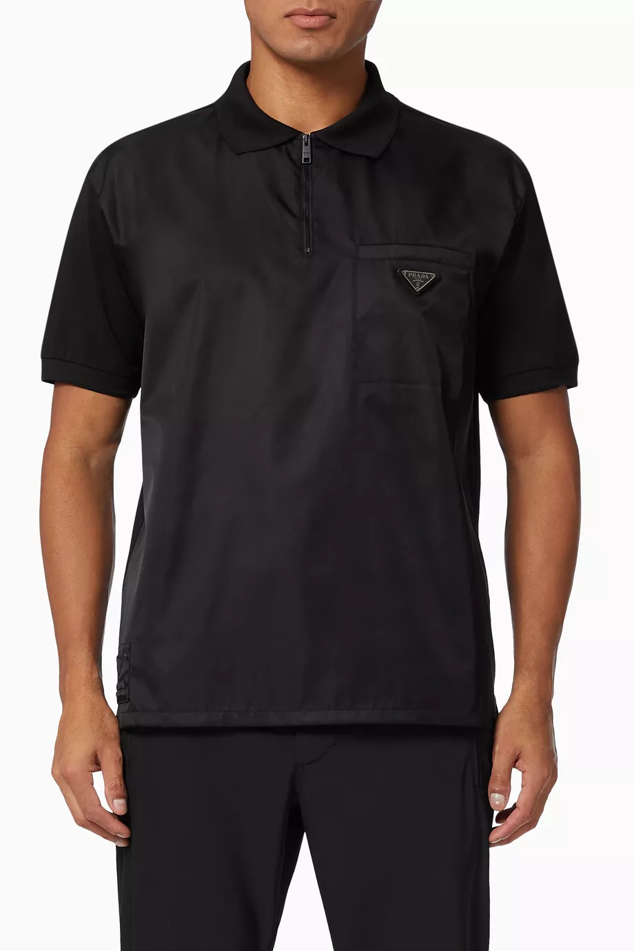 トップス PRADA logo plate polo shirt PRADA logo plate polo shirt