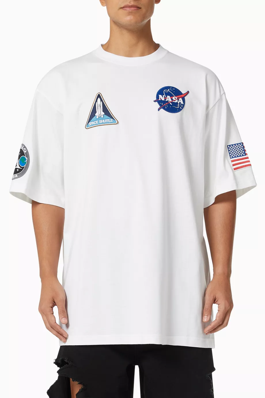 Buy Balenciaga White Nasa Space T-shirt in Vintage Jersey