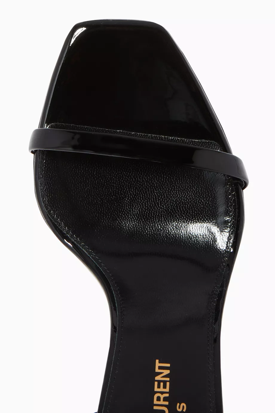 【関税&送料込】Saint Laurent Black Leather Opyum 85 Sandals Opyum 85 patent leather sandals in black - Saint Laurent