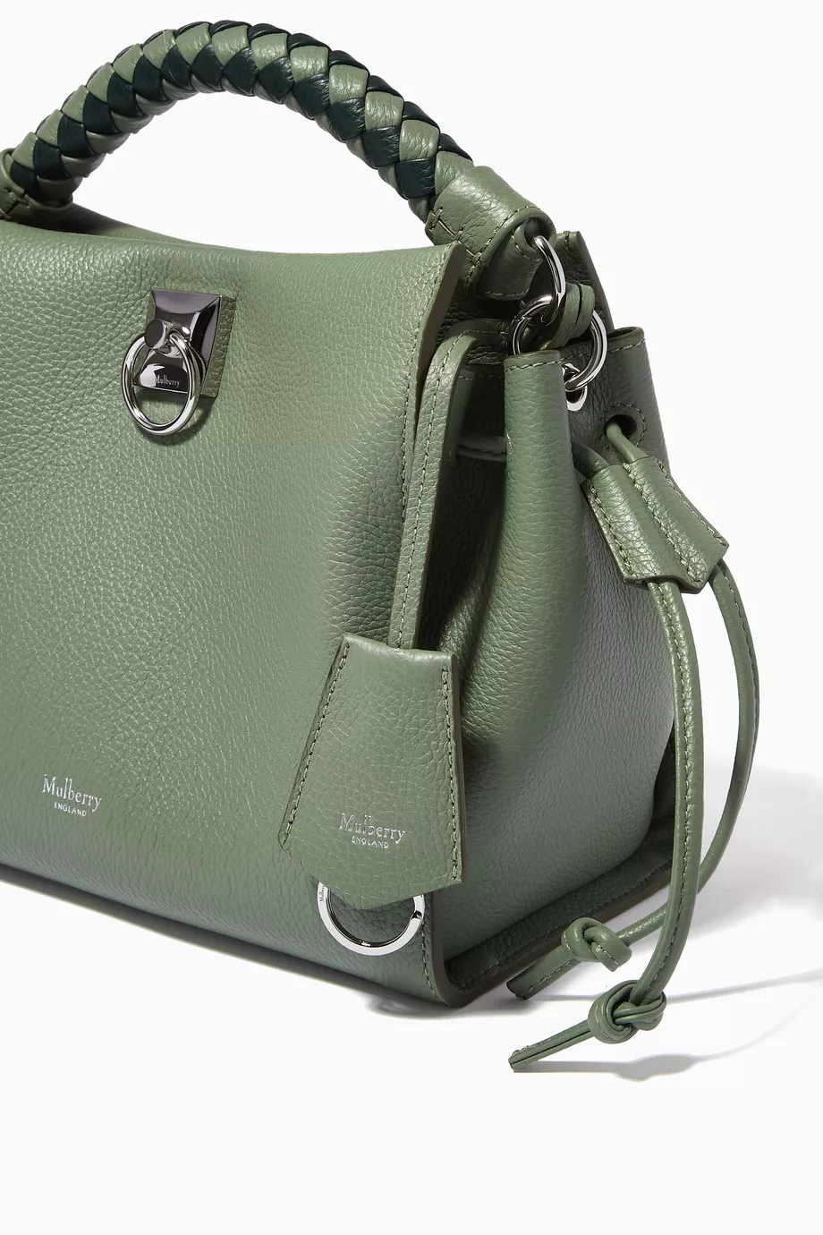 Buy Mulberry Green Small Iris Shoulder Bag in Small Classic Grain