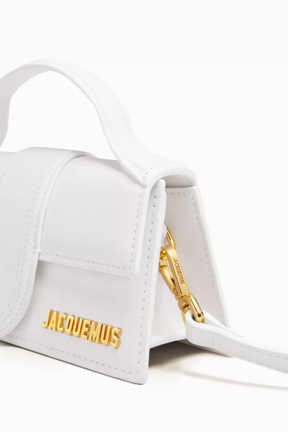 Buy Jacquemus White Le Bambino Mini Tote Bag in Leather For Women