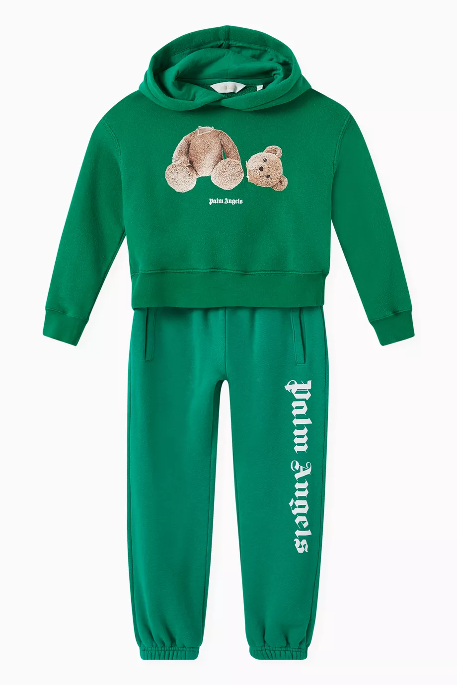 Buy Palm Angels Green Bear Hoodie in Cotton Terry For Boys Online Ounass Saudi