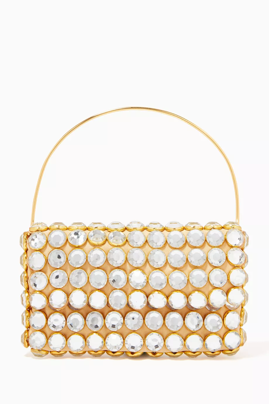トートバッグ VANINA Pirouette Bag in White Crystal (PIROUETTE BAG 3) Buy VANINA White La Pirouette Handbag in Brass For Women