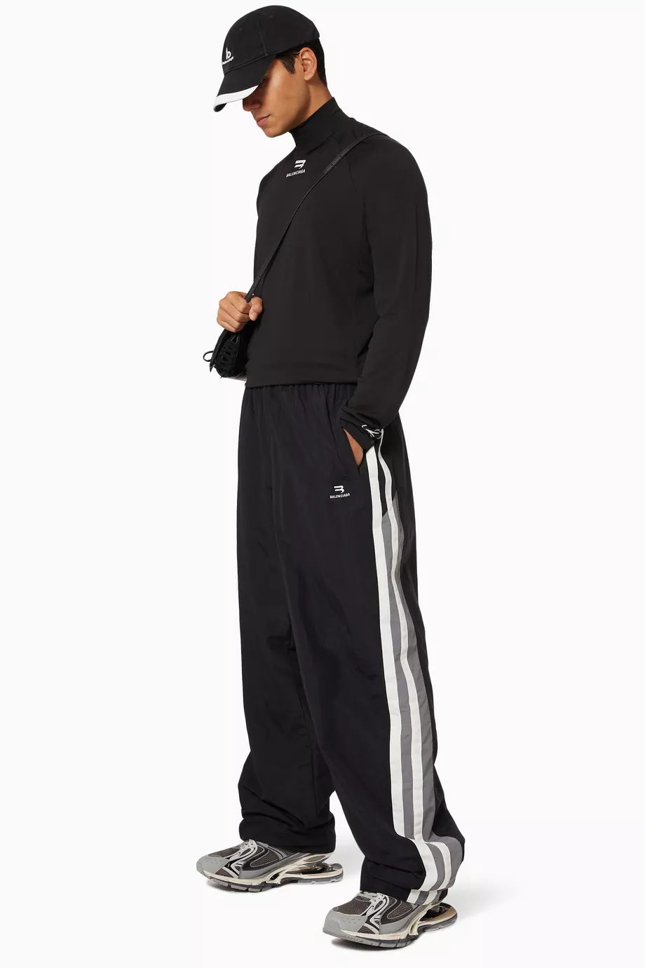 Buy Balenciaga Black Sporty B Tracksuit Pants in Nylon For Men Online Ounass Saudi