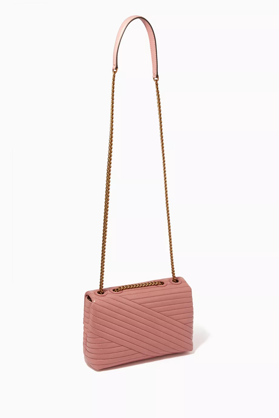 Buy Tory Burch Pink Kira Chevron Glazed Small Convertible Bag in