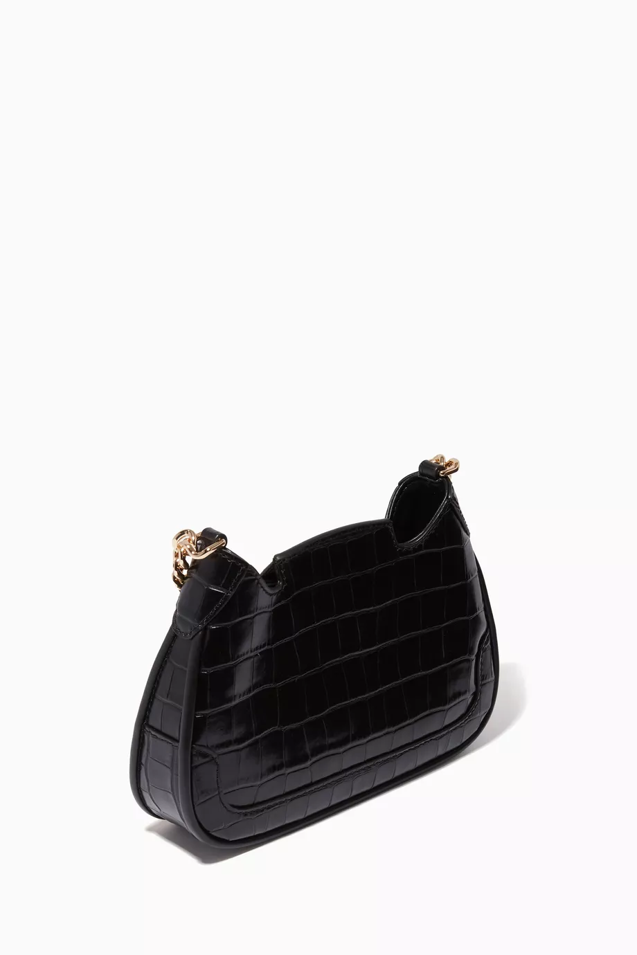 Buy Michael Kors Black Haly Crossbody Bag in Croc-embossed Leather