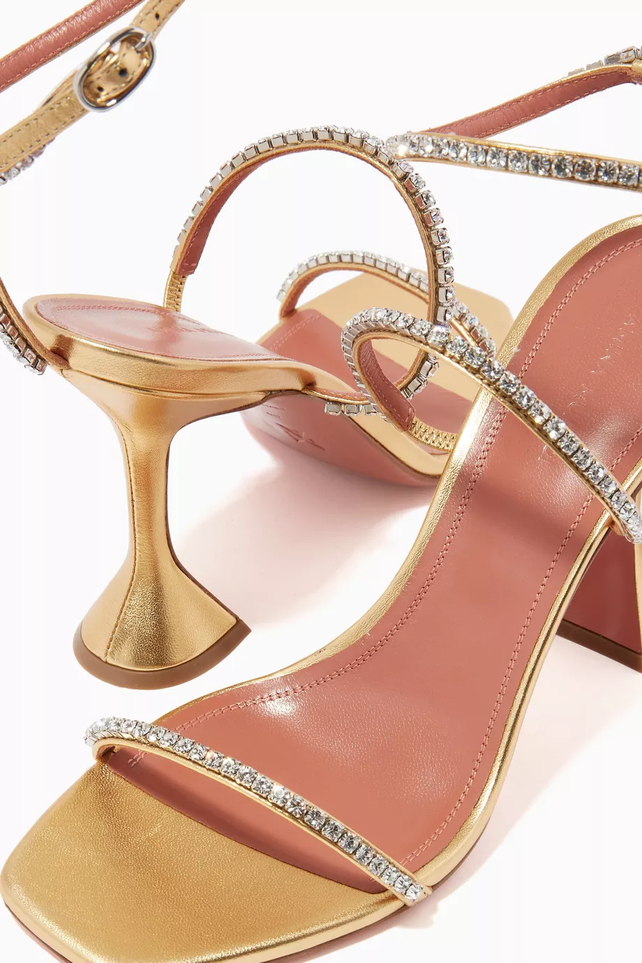 サンダル・ミュール AMINA MUADDI ADUTSALNDAL105 Sandals Golden Amina Muaddi Golden Sandals With 105mm Heel And Elegant
