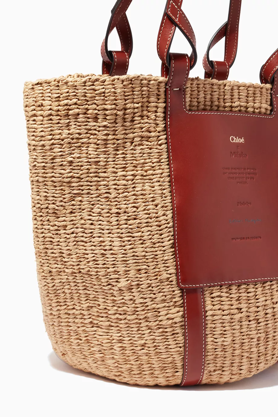 Buy Chloé Brown x Mifuko Large Basket Bag in Fair Trade Paper
