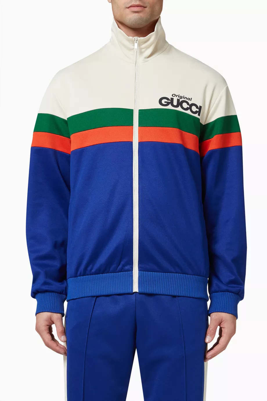 Buy Gucci Blue Original Gucci Jacket in Technical Jersey For Men Online Ounass Saudi