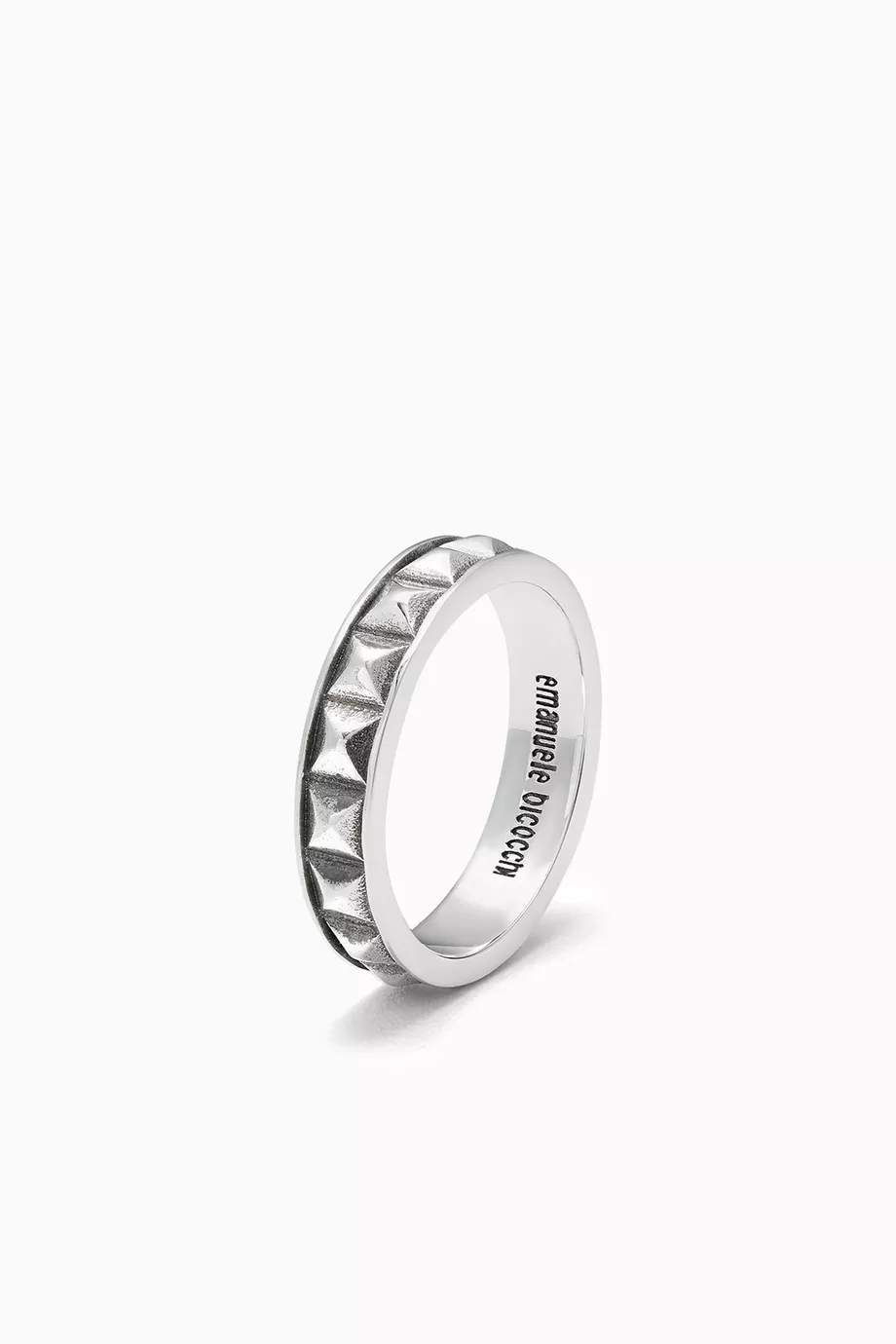 Buy Emanuele Bicocchi Silver Pyramid Band Ring in Sterling