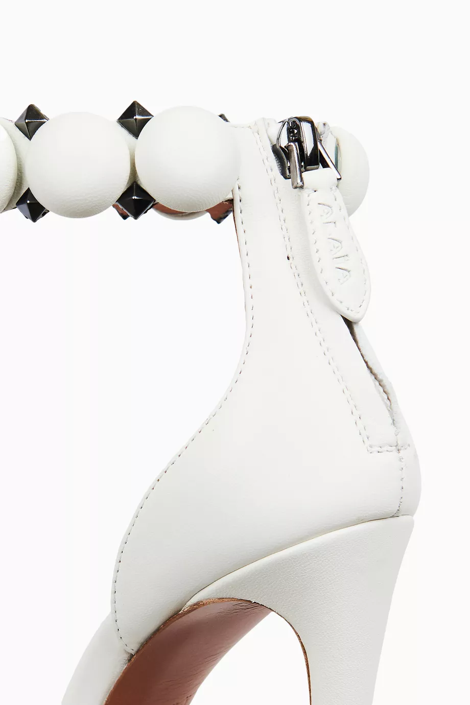 Buy Alaia White La Bombe 90 Sandals in Calfskin For Women Online Ounass Saudi