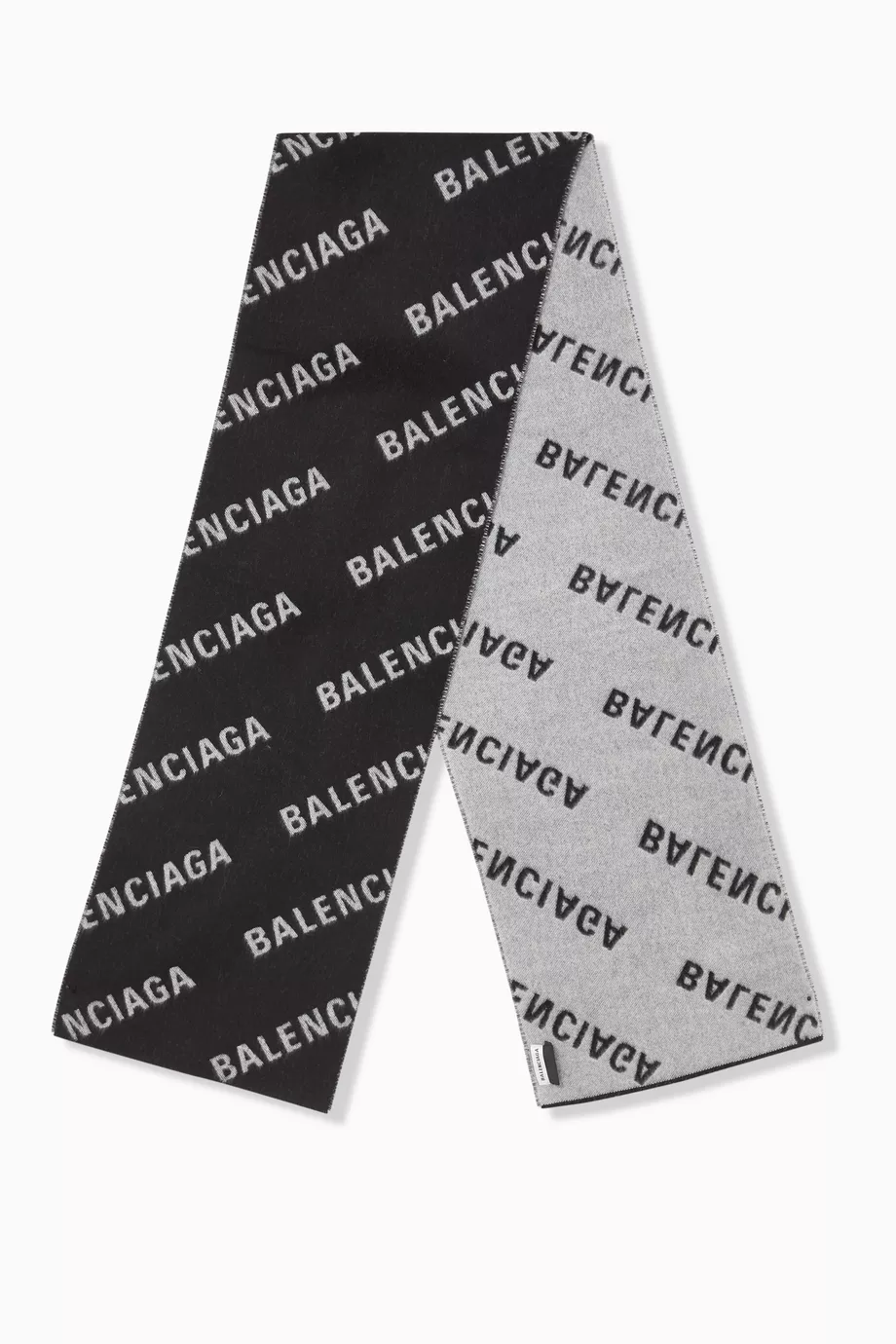 Buy Balenciaga Black Scarf in Logo Jacquard Wool For UNISEX Online