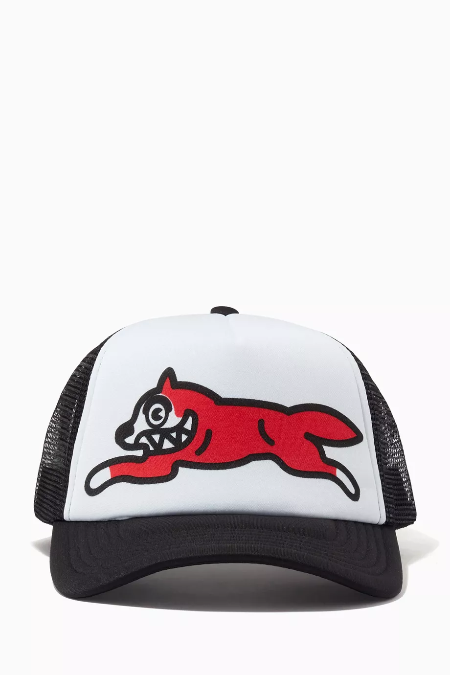 Buy Ice Cream Black Running Dog Trucker Hat in Mesh For Men