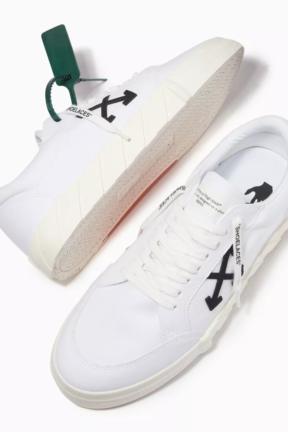 Buy Off White White Low Vulcanized Sneakers in Canvas For Men Online Ounass Saudi