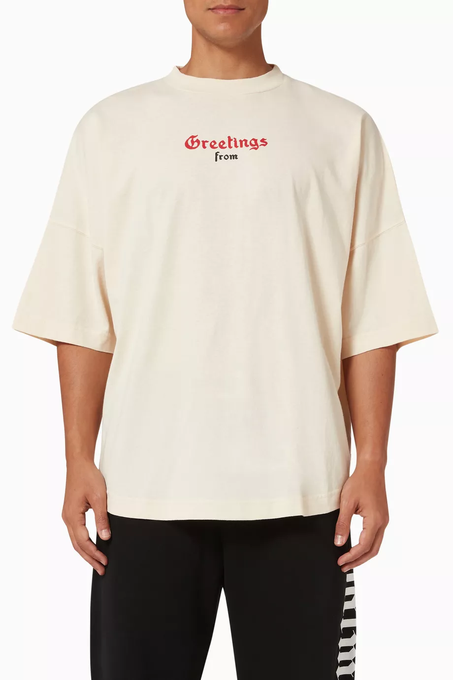 関税込み☆【Palm Angels】コットンTシャツ ハワイアン Buy Palm Angels Neutral California Oversized T-shirt in