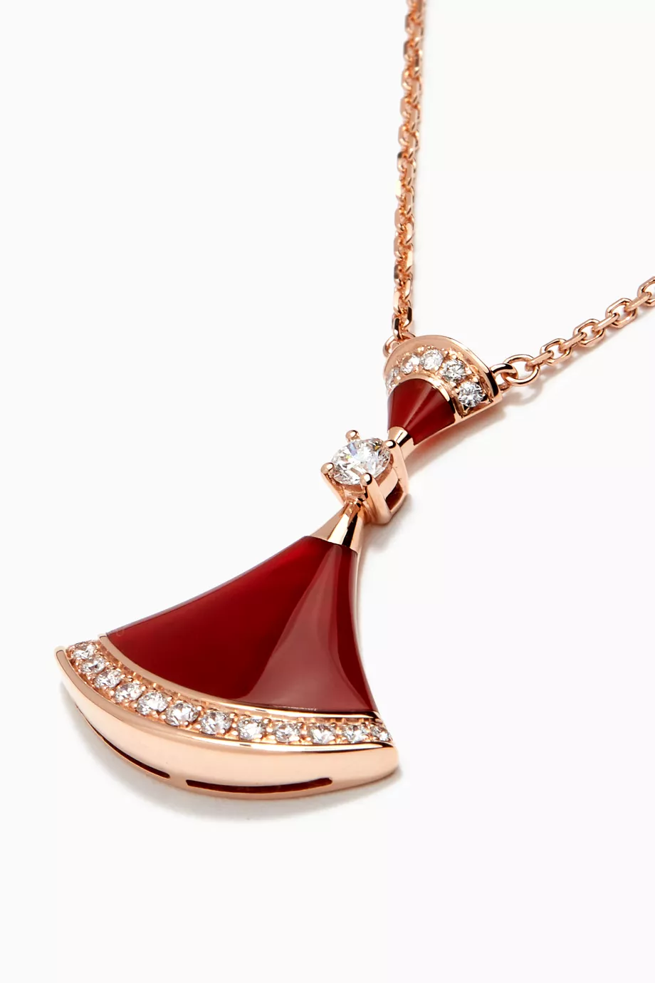 Buy BVLGARI Rose Gold Divas Dream Diamond Necklace in 18kt Rose Gold Carnelian For Women Online Ounass Saudi