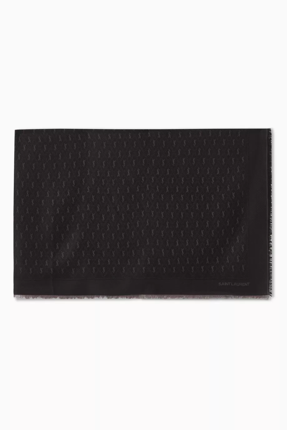 【SAINT LAURENT】YSL Monogram Jacquard Scarf/全国送料込み 215034607_black_in.jpg?ts=