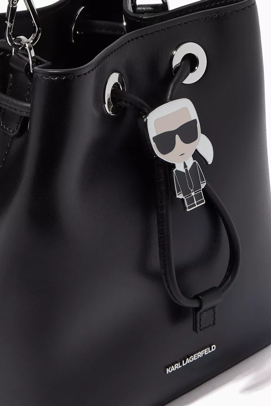 Buy KARL LAGERFELD Black K Ikonik Bucket Bag in Leather For Women Online Ounass Saudi