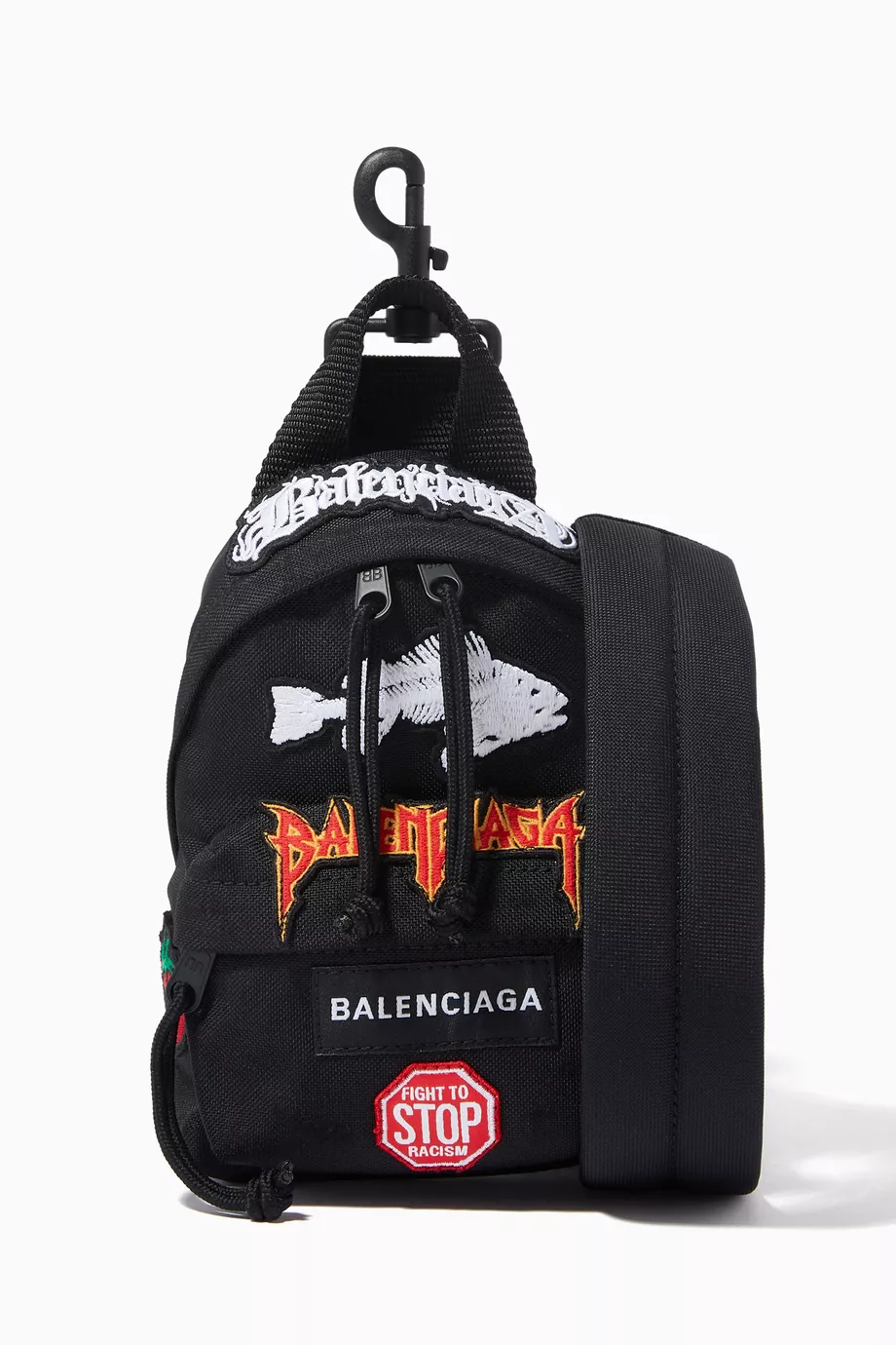 Buy Balenciaga Black Explorer Mini Backpack in Nylon For Men