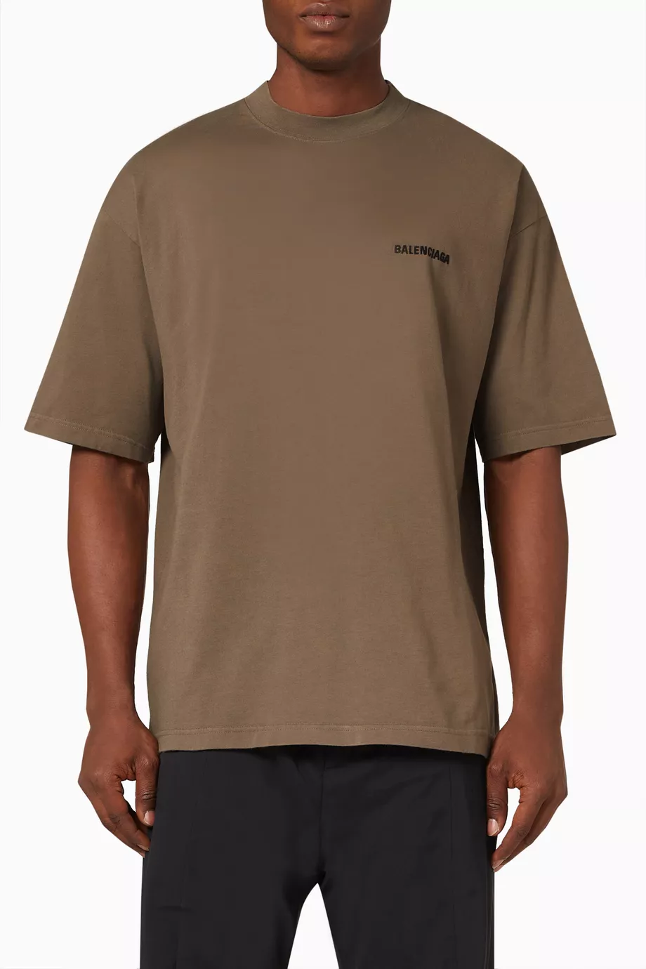 Buy Balenciaga Neutral Logo Regular Fit T shirt in Vintage Cotton Jersey For Men Online Ounass Saudi