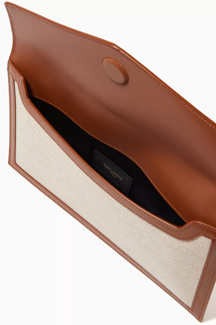 Buy SAINT LAURENT Neutral Uptown Pouch in Canvas Leather For Women Online Ounass Saudi