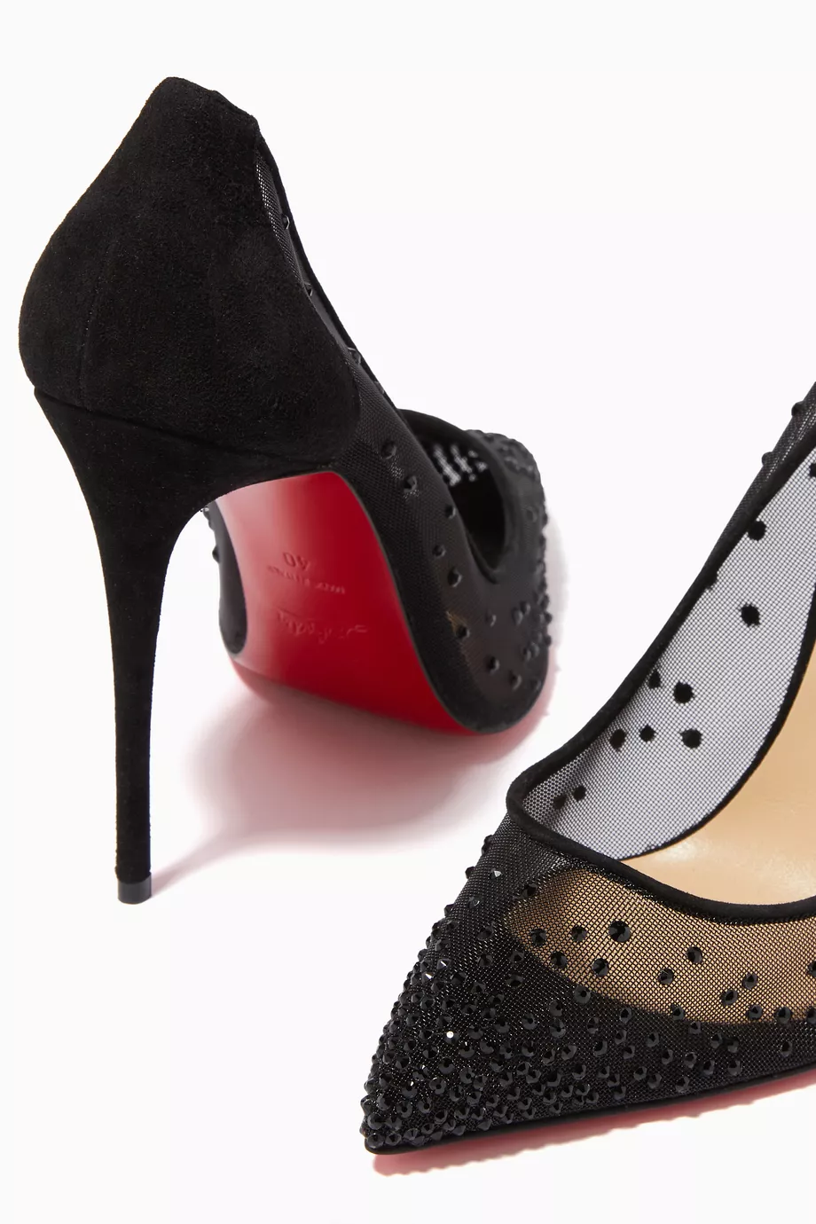 Louboutin follies strass black top