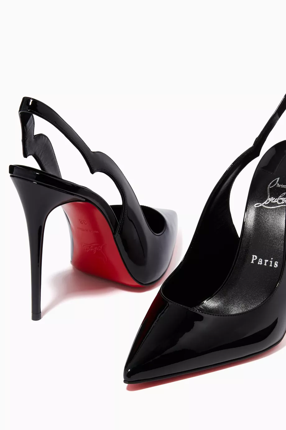 Buy Christian Louboutin Black Hot Chick Sling Pumps in Patent Leather For Women Online Ounass Saudi