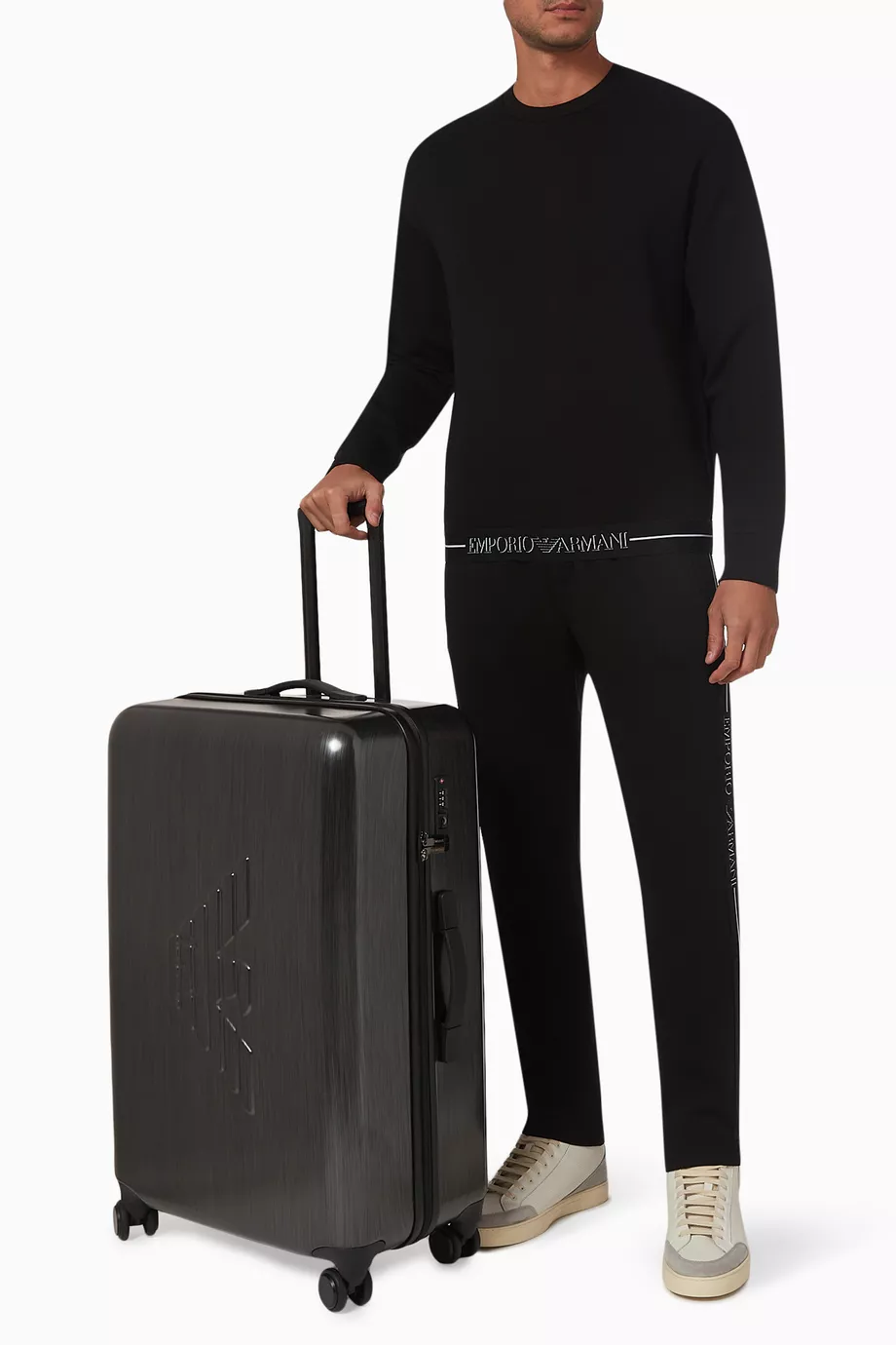 Buy Emporio Armani Grey Large Trolley Bag in ABS For Men Online Ounass Saudi