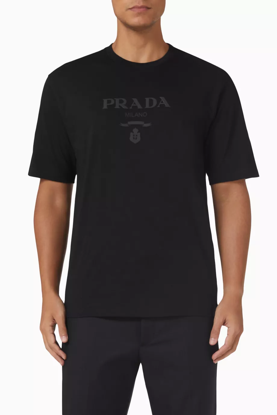 Buy Prada Black T shirt in Cotton Jersey For Men Online Ounass Saudi