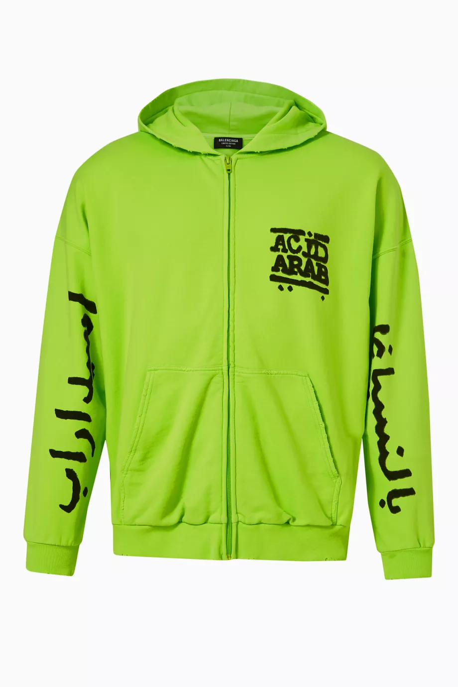Buy Balenciaga Green Balenciaga Music Acid Arab Merch Zip Hoodie