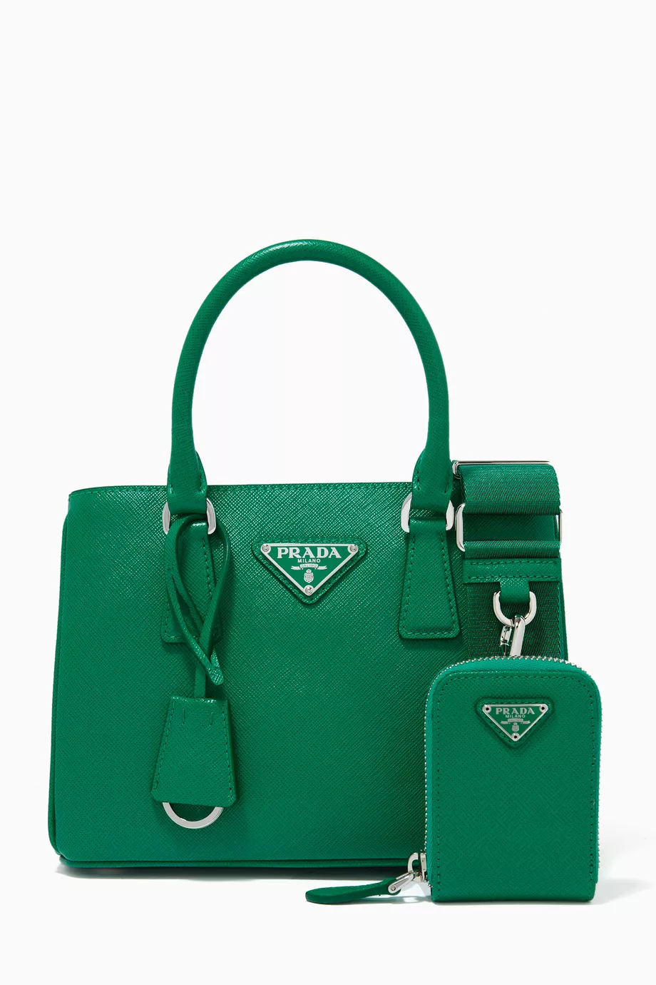 Prada saffiano green top