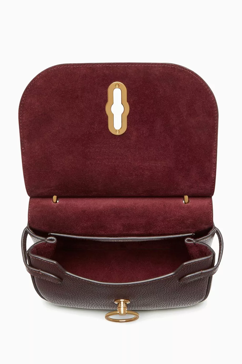 Buy Mulberry Burgundy Small Amberley Satchel Bag in Natural Grain Leather For Women Online Ounass Saudi